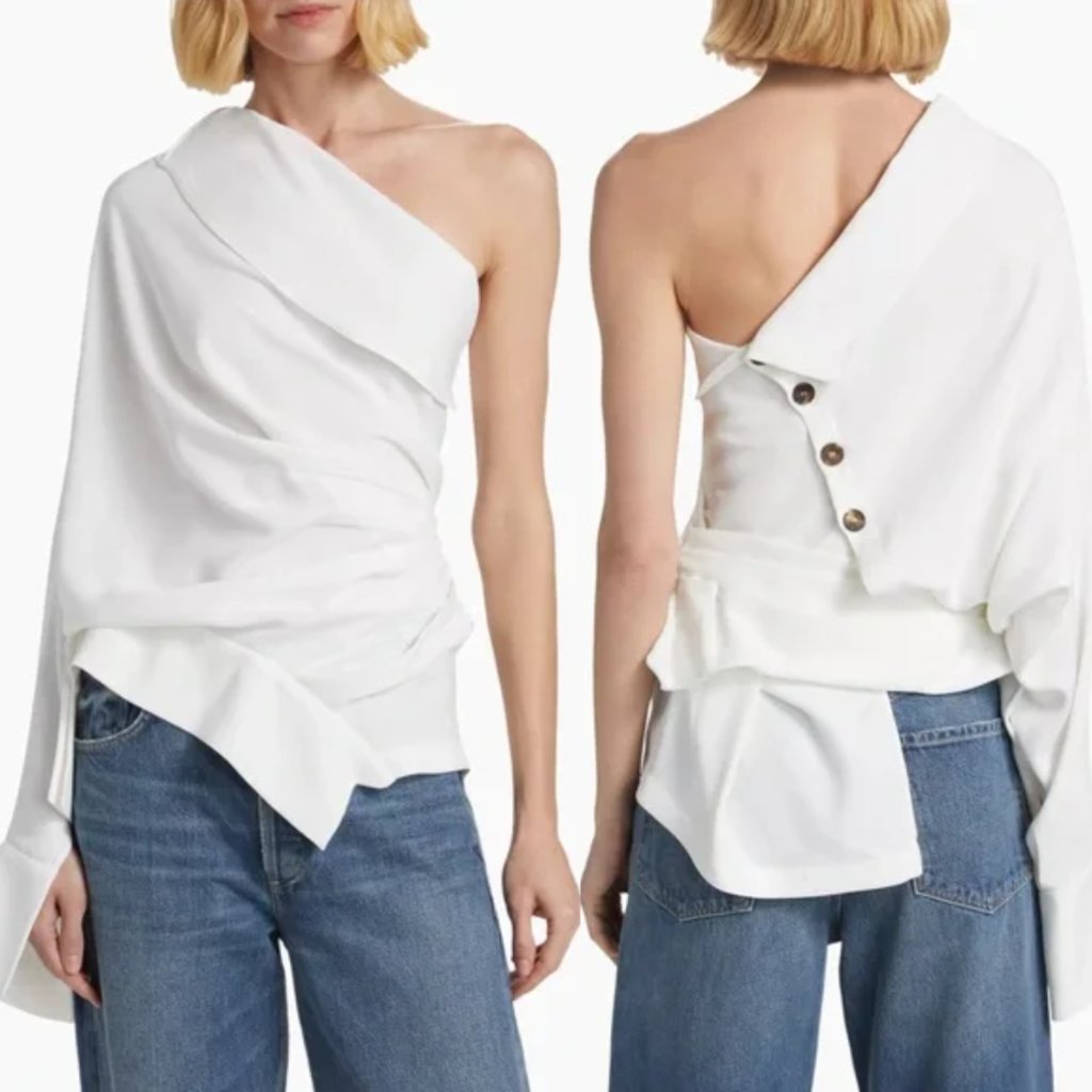 Awake Mode Upside Down Deconstructed Shirt, White, Size Eu 36 (Us 0)